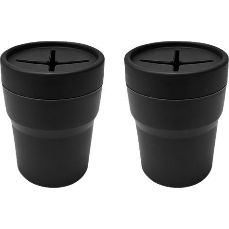 Lot de 2 Poubelles Voiture avec Couvercle Mini Poubelle Étanche pour Intérieur Compatible Porte Gobelet Accessoire Rangement Compact pour Habitacle (1/5)