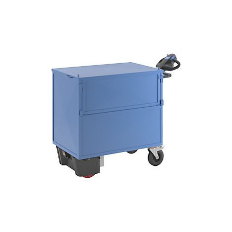 Carro-caja con accionamiento eléctrico  paredes de chapa de