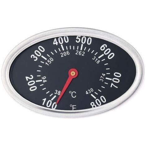 Ersatz-Grillthermometer, 7,6 cm (3 Zoll) Edelstahl-Grillthermometer mit Hitzeanzeige, ovale Grilltemperaturanzeige (1/4)