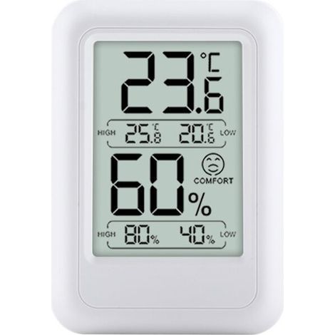 Hygromètre Numérique, Thermomètre D'Intérieur, Thermomètre D'Ambiance et Hygromètre avec Moniteur de Température pour Bureau et école (1/2)