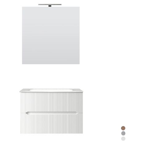 MOBILE BAGNO SOSPESO LINEA STICK CANNETTATO DA 70 CM Misura: Bianco Opaco (1/5)