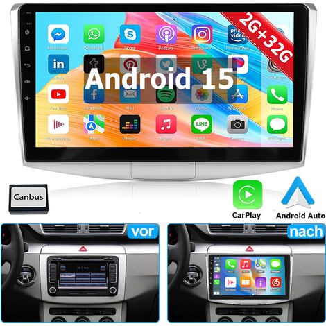 Pour VW Passat B6/B7/CC Carplay Android 14 Autoradio GPS Navi Radio BT RDS - 2+32G