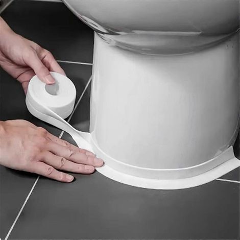 Lot de 3 bandes adhésives d'étanchéité pour douche et baignoire, pour joints de salle de bain - (1/5)
