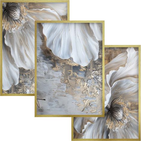 Affiches Images avec Or pour le mur Décoration murale Fleurs Glamour (1/5)