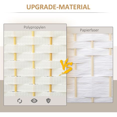 Paravent pliable 4 panneaux, séparation modulable pour salon, chambre ou bureau, blanc
