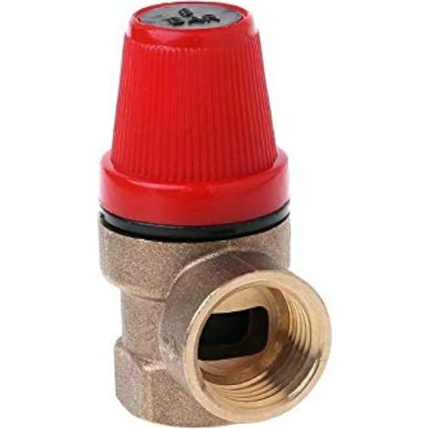 Soupape de décharge femelle 1/2", soupape de réduction de pression en laiton, soupape de sécurité pour eau/huile/gaz (3 bar) (1/3)