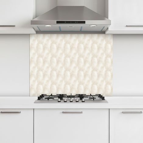 CRÉDENCE CUISINE Feuilles - Beige - Blanc - Botanique - Nature 80x60 cm