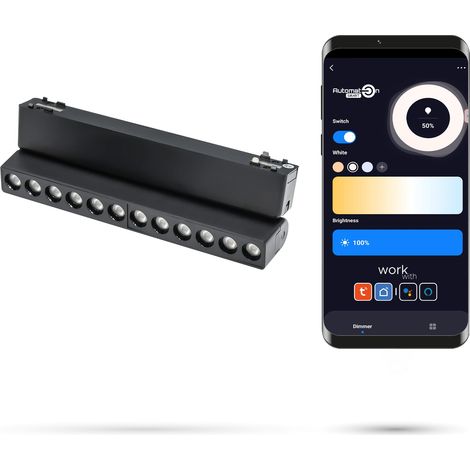 Tuya Grille Reg 12W ZS12 Zigbee Faretto lineare per binari SLIM TRACK e FiberFLEX 48VDC 3000-6000K Dimmerabile (1/5)