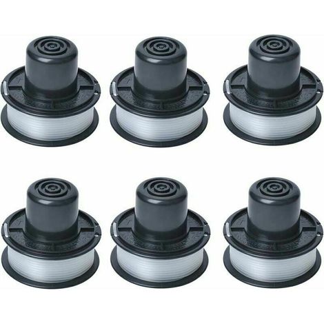 Fadenspule A6226, kompatibel mit den Rasenmähern Black & Decker GL250 / GL310 / GL360 / GL360SB. 6 m Faden im Lieferumfang enthalten. Packung mit 6 Spulen. (1/4)