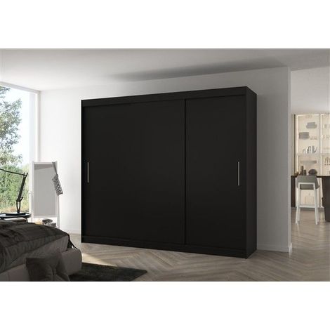 Schiebetürenschrank Schrank Nr.510 in Schwarz matt 250x215x58 cm (1/3)