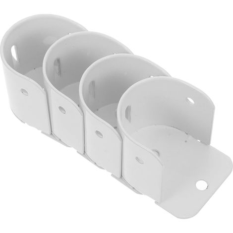 Support De Tringle à Rideau De Bain en Acier Inoxydable 3 Cm, 4 Pièces, Blanc