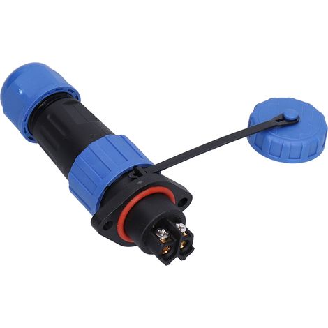 Connecteur Étanche 2 Broches IP68 Prise Aviation 250V 20A à Bride pour Câble LP16