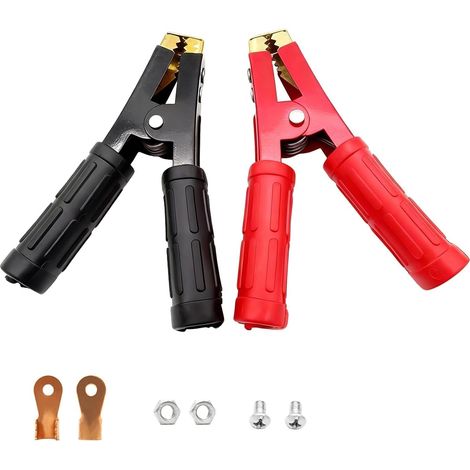 2 Pièces 1000A Serre Câbles de Démarrage de Batterie, Pince Crocodile pour Câble, Pince Crocodile Batterie, pour Remplacement ou Création de Câbles Personnalisés et Projets de Chargeur (1/5)