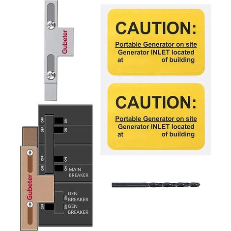 Kit d'interverrouillage de générateur compatible avec panneaux Murray ou Siemens 150 ampères ou 200 ampères, espacement de 7/8 à 1 1/4 pouce entre le disjoncteur principal et secondaire (Z0734) (1/2)