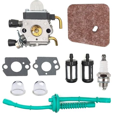 Carburateur C1Q-S97 avec kit de Conduite de Carburant Filtre à air pour STIHL FS38 FS45 FS46 FS55 KM55 HL45 FS45L FS45C FS46C FS55C FS55R FS55RC Coupe-Herbe Mangeur de Mauvaises Herbes H572