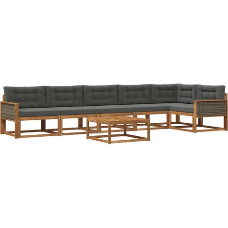 Outdoor Sofa Set with Cushion 7 pcs Natural and Anthracite vidaXL (1/5)