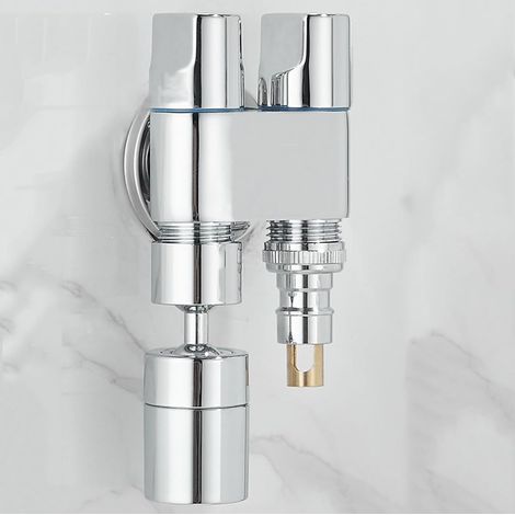 Robinet extérieur, laiton, chromé, eau froide, double sortie (1/5)