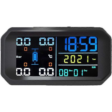 Titre : Capteur de pression des pneus universel, alarme de sécurité auto, jauge intégrée pour voiture, compatible tous véhicules, surveillance précise et fiable. (1/4)