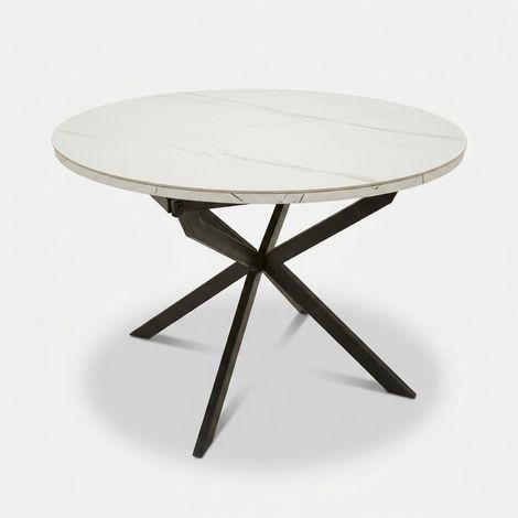Tavolo da pranzo allungabile in ceramica e metallo Martin (1/5)
