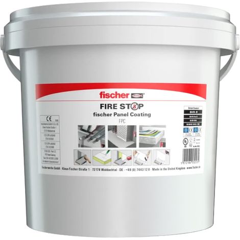 Fischer – Panneau enduit coupe-feu 5 litres – Laine de roche pour calfeutrement passage de services – Applications verticales et horizontales (1/3)