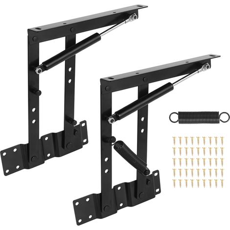 Lot de 2 charnières à ressort pour table basse, table basse pliante, cadre de levage à ressort, cadre de bureau debout, charnière à ressort, coussin hydraulique à ressort (ressort) (1/4)
