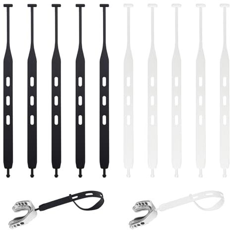 Lot de 10 sangles de rechange universelles pour protège-dents, fixation sécurisée pour protège-dents utilisés en football, rugby, basketball et hockey.