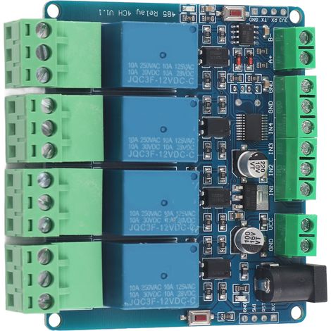 Module relais 4 canaux 12V précision élevée entrée de commutation pour communication RS485/TTL (1/5)