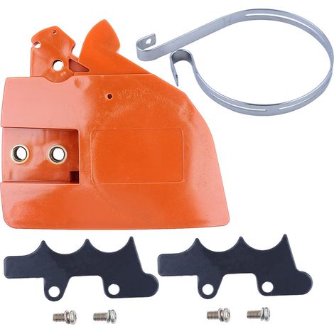 Couvercle de frein de chaîne pour Husqvarna 136 137 141 141 avec kit de vis Felling Dog, couvercle d'embrayage de frein de chaîne, bande de frein, Felling Dog, vis (1/5)