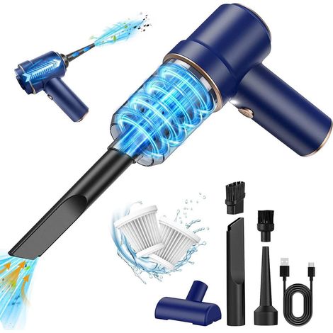 Kabelloser Handstaubsauger 15000 PA mit Gebläsefunktion, blau/violett (1/5)