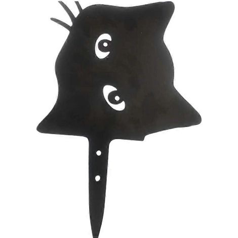 Schwarze Katze als Gartenstecker, Partydekoration, Schild, Ornament, Kunsthandwerk - A