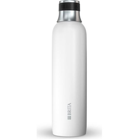 Brita Wasser Zu-/Aufbereiter-Zubehör 118501 sodaTRIO Edelstahlflasche klein weiß (1/5)