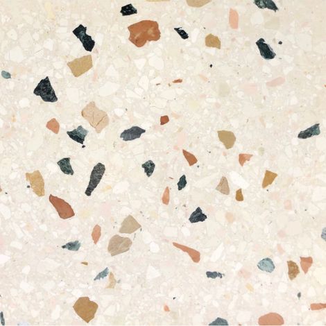 Véritable Carreau Terrazzo beige inclusions multicolores 543/3 40x40 cm boîte de 0.80m2 Satiné - Gioia Materia