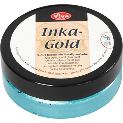 Peinture - Inka-Gold - 50 ml - Bleu Turquoise - Brillant - Crémeuse