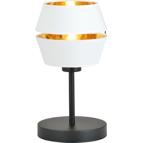 Lampada Da Tavolo Contemporanea 1 Luce Bellerofonte In Metallo Bianco E Oro (1/5)