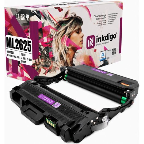 Tamburo Inkdigo + toner MLT-D116L MLT-R116 compatibile con Samsung SL-M2620, certificato TÜV. (1/5)