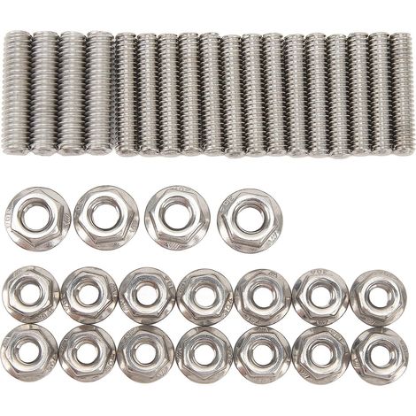 Kit de 18 boulons de carter d'huile, vis et écrous en acier inoxydable trempé 304, remplacement pour moteurs Chevy Small Block SBC 283, 327, 350 et 400 (1/5)