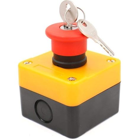 Interrupt à bouton-poussoir et clé d'arrêt d'urgence, signe rouge 660v (1/5)