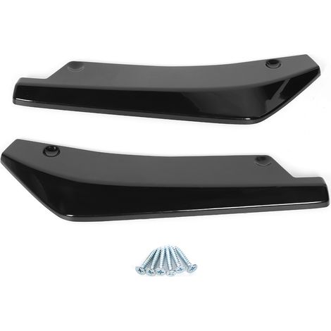 Pare-chocs arrière universel modifié, déflecteur protecteur en plastique noir brillant, lèvre de diffuseur splitter, couvre-becquet de protection (1/5)