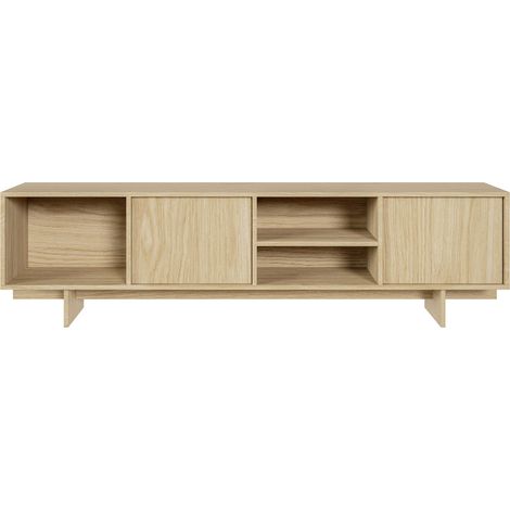 Selsey SANVA - Meuble TV avec 2 portes et 3 niches - 200 cm - chêne huilé (1/5)