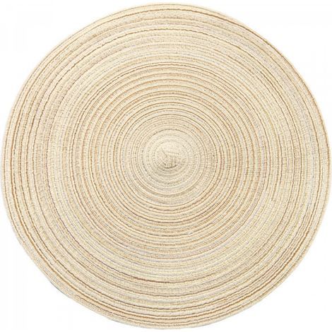 Set de table rond beige 3838cm 1 pièce set de table pailleté adapté pour Noël fête de famille mariage décoration de table de vacances (1/5)