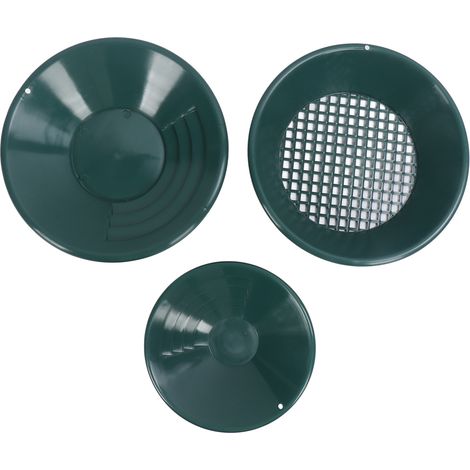 Kit de lavage en plastique ABS, poêle à orpaillage, outils de prospection de dragage ronds manuels, 3 pièces