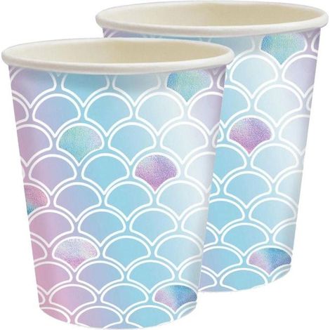 Gobelets en carton - SCRAPCOOKING PARTY - Sirène - Multicolore - 25 cl - 3 kits de 8 gobelets (1/3)