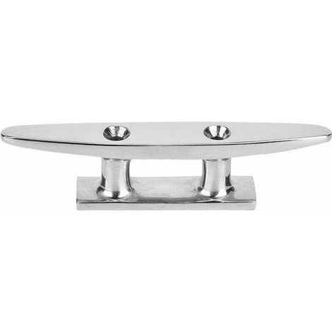 royaluxe -Amarrage Cales de Pont de Bateau Taquet Cales de Corde de Bateau Taquet à Base Ouverte en Acier Inoxydable Accessoire de Bateau Poli(4in) (1/5)