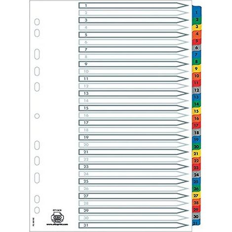 Intercalaire A4 numérique 31 Positions Assorti (1/4)