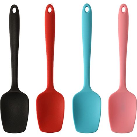 Spatules en silicone, spatules cuillères en caoutchouc résistantes à la chaleur, conception monobloc, sans couture et antiadhésives (1/5)