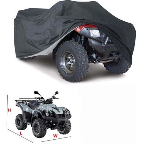 Extérieure Housse Bâche Protection pour ATV Moto Quad Imperméable Anti UV 145×85×98cm, ATV Quad Cover Lourd Housse de Vélo Electrique, Vêtements de voiture de plage,Noir-Crezuo (1/4)