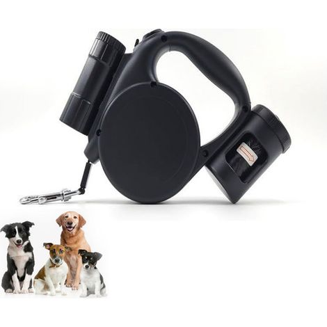 Schwarze, automatisch einziehbare Nylon-Hundeleine für große Hunde/Haustiere. (1/5)
