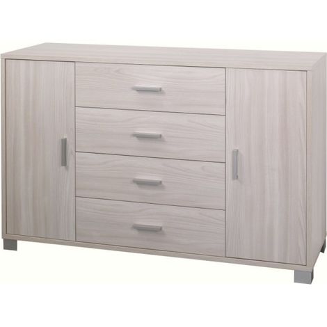 Buffet avec deux portes et quatre tiroirs Orme Clair 136x41x h86 cm