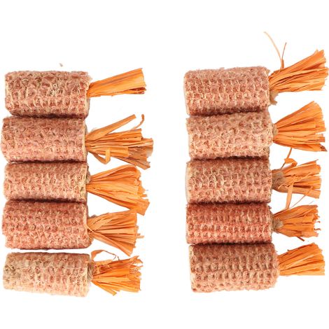 Jouet en forme d'épi de maïs pour Hamster, 10 pièces, en forme de carotte, meulage des dents, lapin à mâcher pour cochon d'inde, perroquet, Orange, petit (1/5)