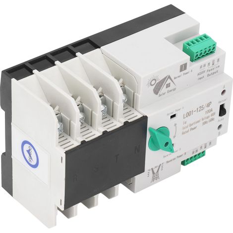 Automatischer Umschalter mit dualer Stromversorgung, 4-polig, schnell schaltend, PV-Wechselstrom 400 V, 100 A, für Haus und Fabrik (1/5)